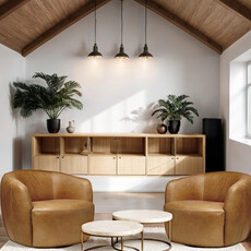 MADEIRA SWIVEL CHAIR LEATHER COGNAC