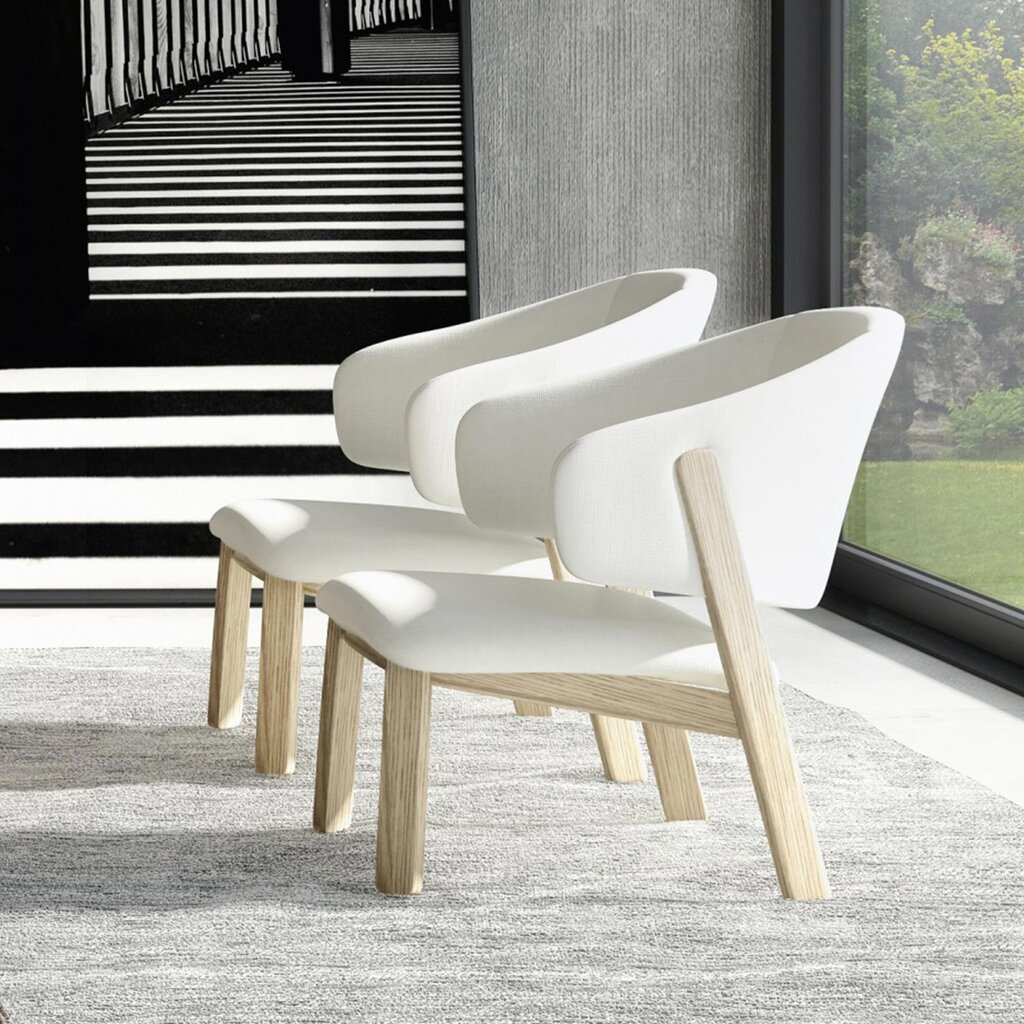 WOLFGANG LOUNGE CHAIR OAK WOOD + UPHOLSTERY