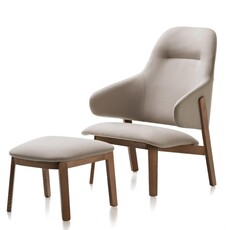 WOLFGANG HIGHBACK LOUNGE CHAIR + FOOTSTOOL By HUPPE