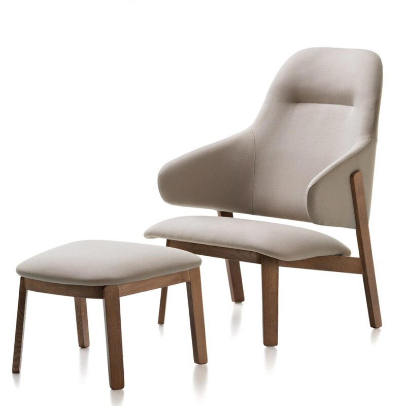 WOLFGANG HIGHBACK LOUNGE CHAIR + FOOTSTOOL By HUPPE
