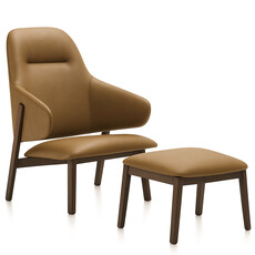 WOLFGANG HIGHBACK LOUNGE CHAIR + FOOTSTOOL By HUPPE