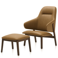 WOLFGANG HIGHBACK LOUNGE CHAIR + FOOTSTOOL By HUPPE