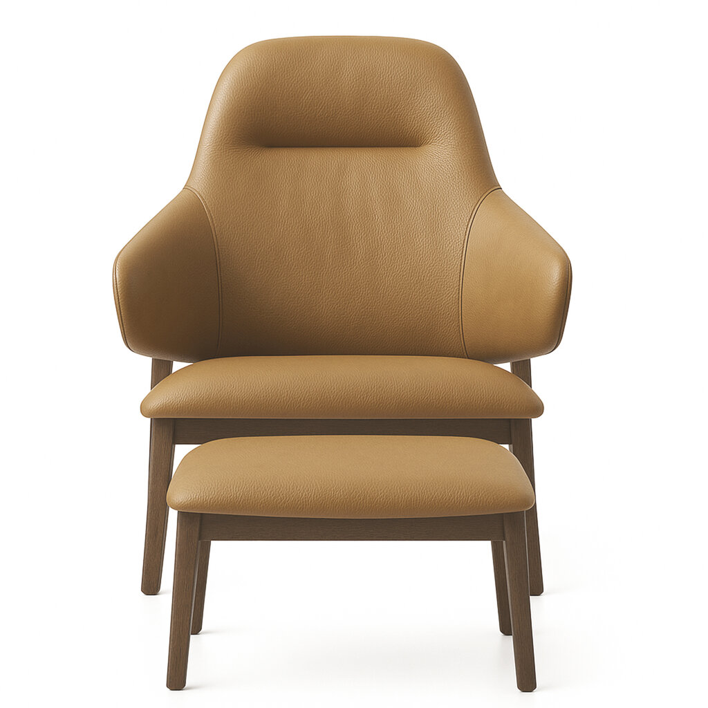 WOLFGANG HIGHBACK LOUNGE CHAIR + FOOTSTOOL By HUPPE