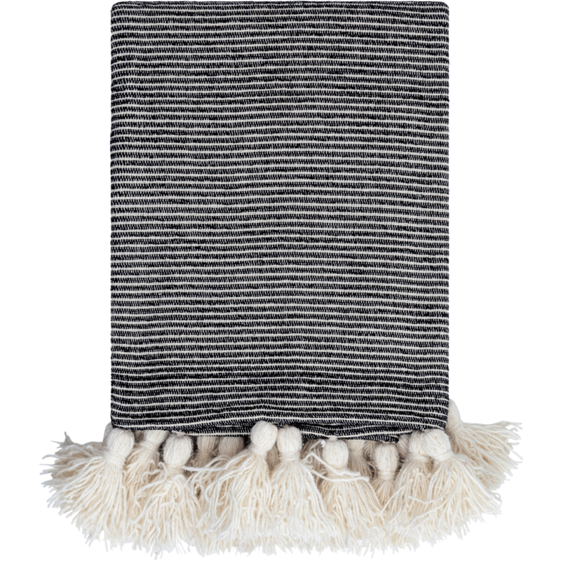 KAPRISAN THROW 4'X5' BLACK IVORY