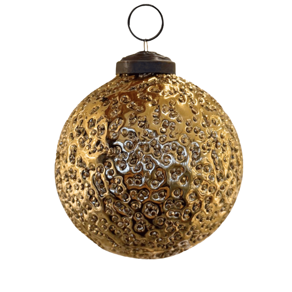 TINSEL BALL ORNAMENT SET OF 4