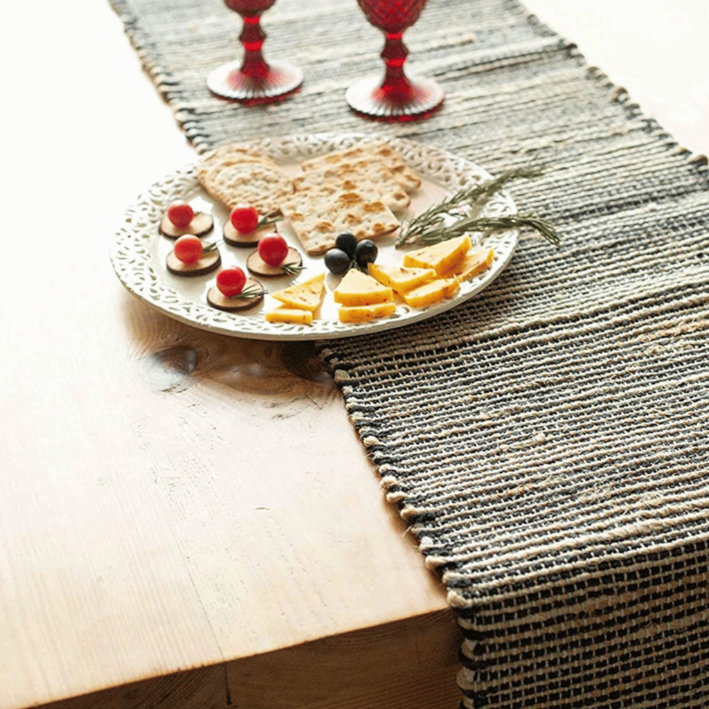 MONTEGO TABLE RUNNER JUTE BLACK NATURAL
