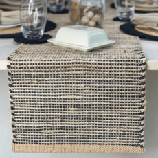 MONTEGO TABLE RUNNER JUTE BLACK NATURAL