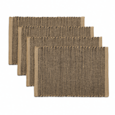 MONTEGO PLACEMATS JUTE BLACK NATURAL SET-4