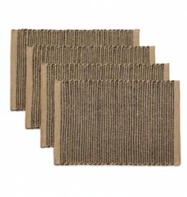 MONTEGO PLACEMATS JUTE BLACK NATURAL SET-4