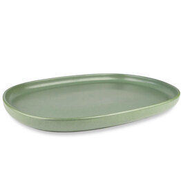 UNO SERVING PLATTER 13" STONEWARE OLIVE GREEN