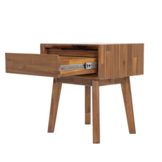 ISAAC 1 DRAWER SIDE TABLE  BROWN