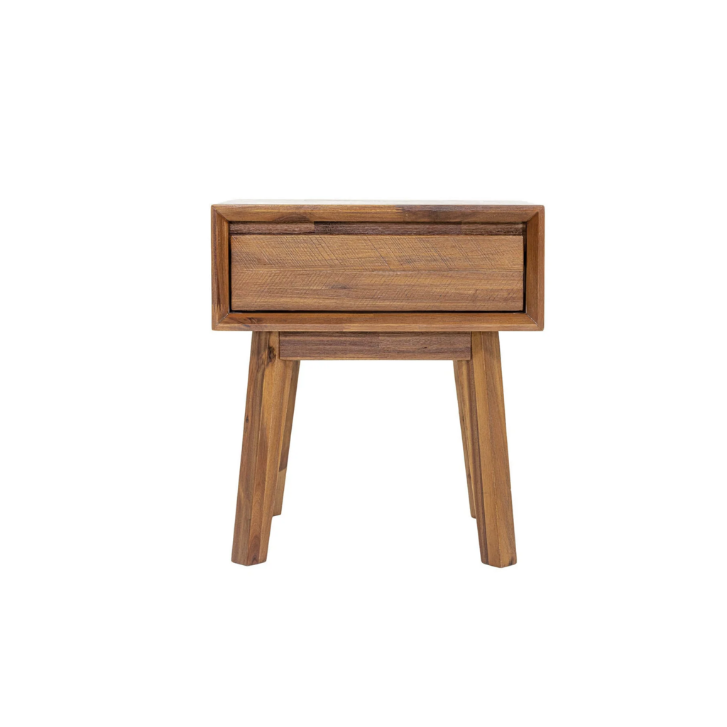 ISAAC 1 DRAWER SIDE TABLE  BROWN