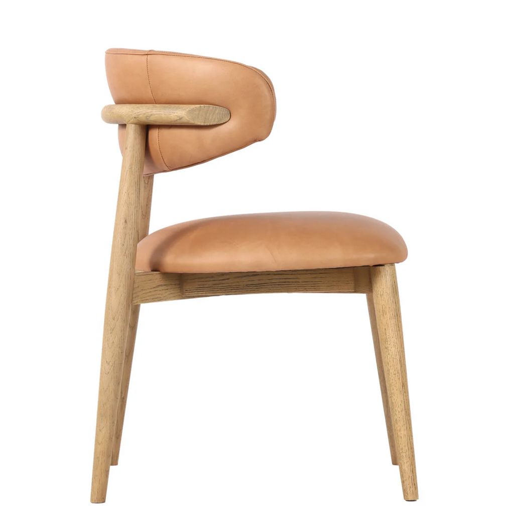 BARCELONA DINING CHAIR LEATHER CARAMEL