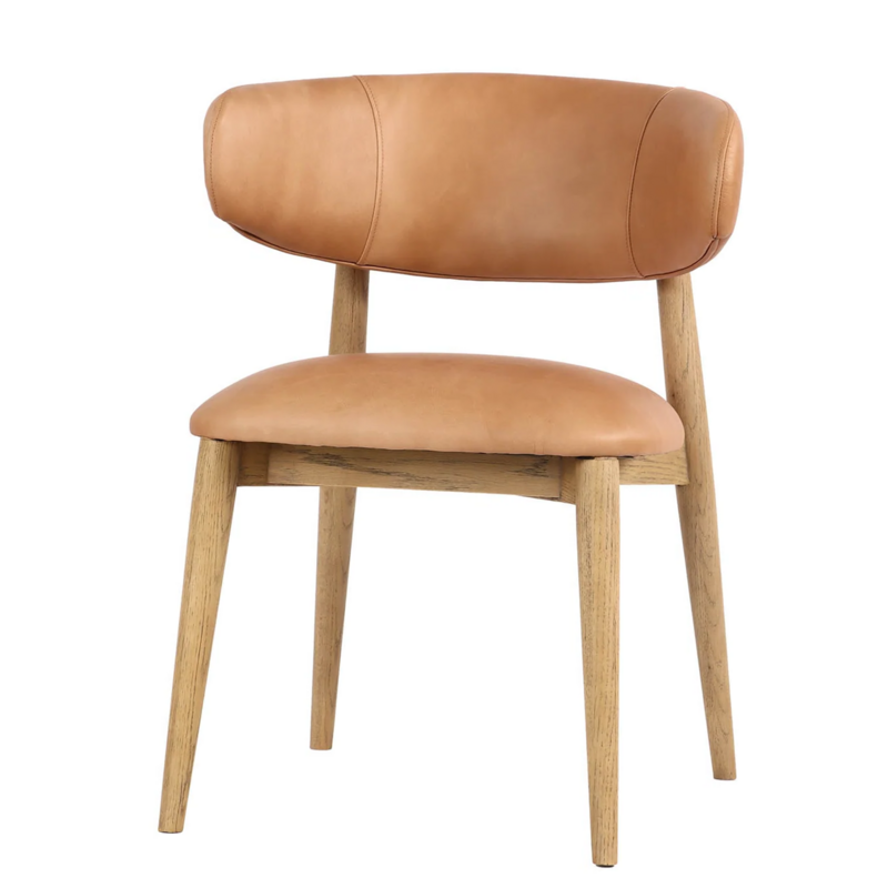 BARCELONA DINING CHAIR LEATHER CARAMEL