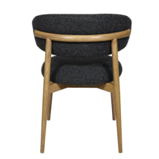 BARCELONA DINING CHAIR TEXTURAL FABRIC GREY