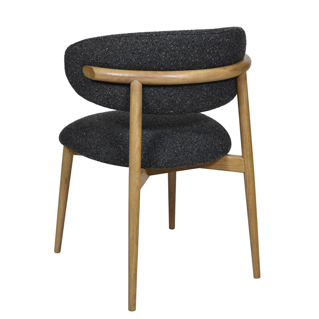 BARCELONA DINING CHAIR TEXTURAL FABRIC GREY