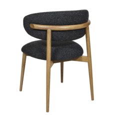 BARCELONA DINING CHAIR TEXTURAL FABRIC GREY