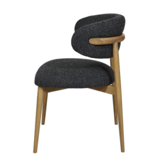 BARCELONA DINING CHAIR TEXTURAL FABRIC GREY