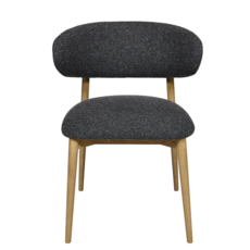 BARCELONA DINING CHAIR TEXTURAL FABRIC GREY