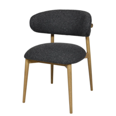 BARCELONA DINING CHAIR TEXTURAL FABRIC GREY