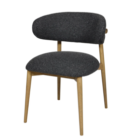 BARCELONA DINING CHAIR TEXTURAL FABRIC GREY