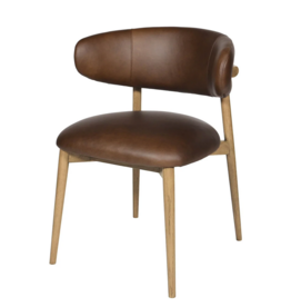 BARCELONA DINING CHAIR LEATHER COCOA BROWN