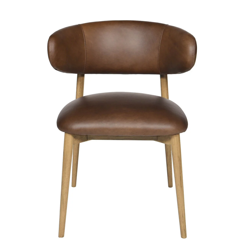 BARCELONA DINING CHAIR LEATHER COCOA BROWN