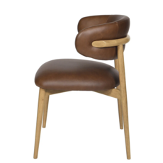 BARCELONA DINING CHAIR LEATHER COCOA BROWN