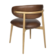 BARCELONA DINING CHAIR LEATHER COCOA BROWN