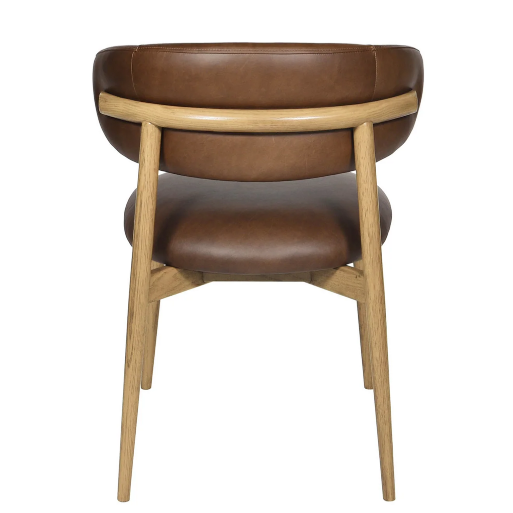 BARCELONA DINING CHAIR LEATHER COCOA BROWN