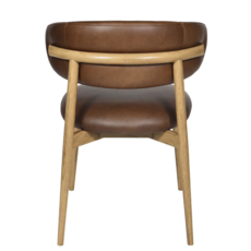 BARCELONA DINING CHAIR LEATHER COCOA BROWN