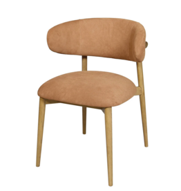 BARCELONA DINING CHAIR SUEDE LEATHER COGNAC