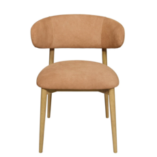 BARCELONA DINING CHAIR SUEDE LEATHER COGNAC