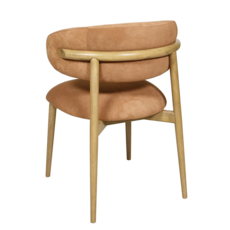 BARCELONA DINING CHAIR SUEDE LEATHER COGNAC