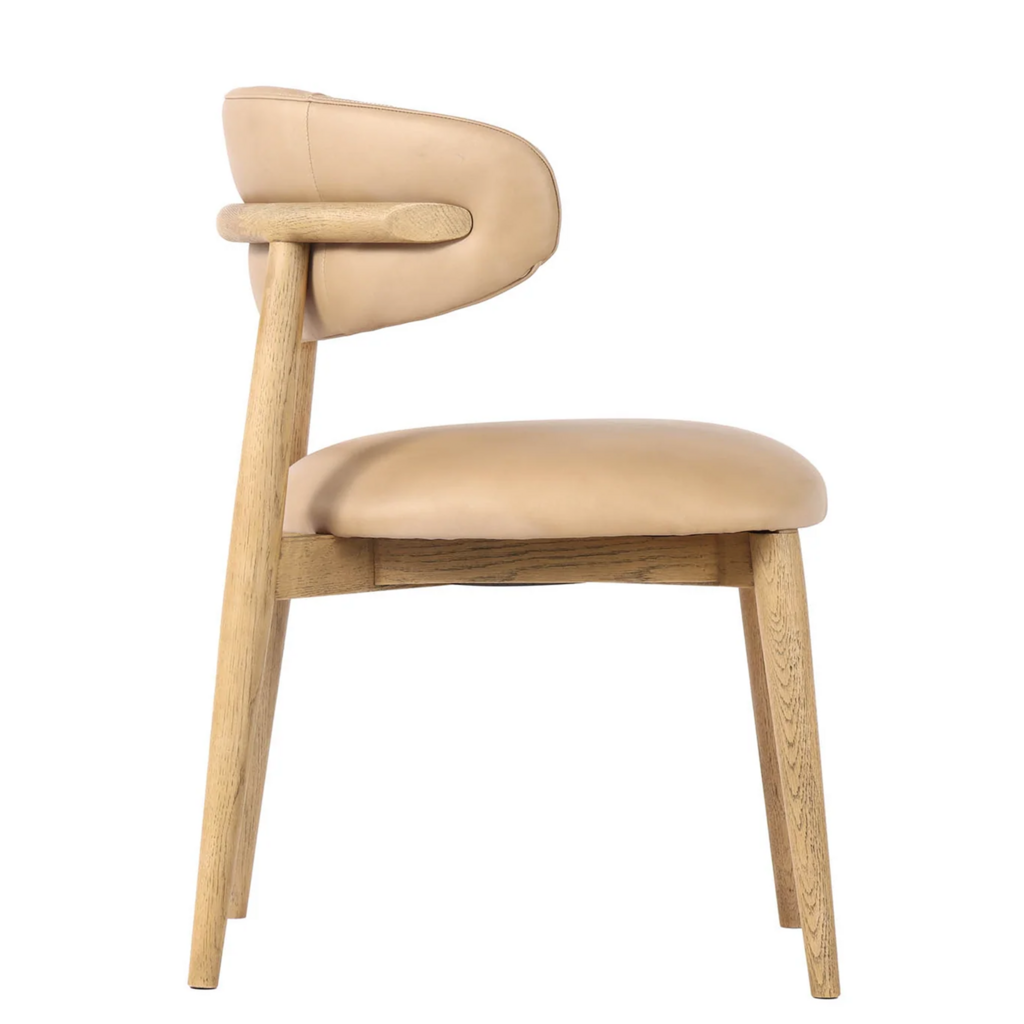 BARCELONA DINING CHAIR NUBUCK LEATHER TAN