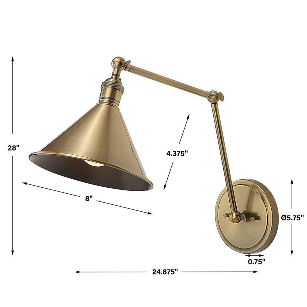 EXETER WALL SCONCE BURNISHED BRASS