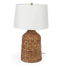 CASTAWAY TABLE LAMP NATURAL AND WHITE SHADE