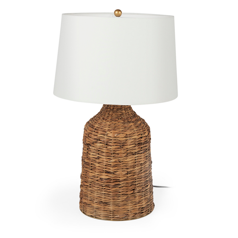 CASTAWAY TABLE LAMP NATURAL AND WHITE SHADE