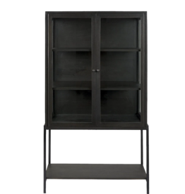 INDIANA 2 DOOR CABINET TALL BLACK