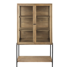 INDIANA 2 DOOR CABINET TALL LIGHT BROWN