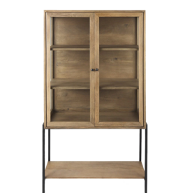 INDIANA 2 DOOR CABINET TALL LIGHT BROWN