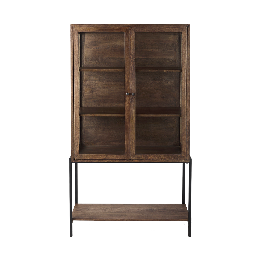 INDIANA 2 DOOR CABINET TALL BROWN