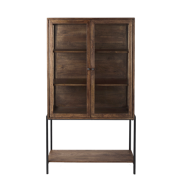 INDIANA 2 DOOR CABINET TALL BROWN