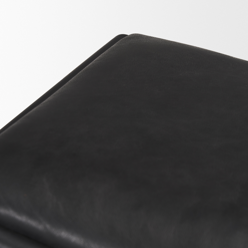 MARCO COUNTER STOOL LEATHER AND METAL BLACK