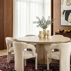 BYRON DINING TABLE ROUND NATURAL 60"