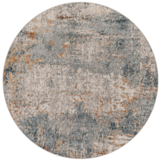 CARMELLO 7'10" ROUND GREY NEUTRAL RUST DARK BLUE
