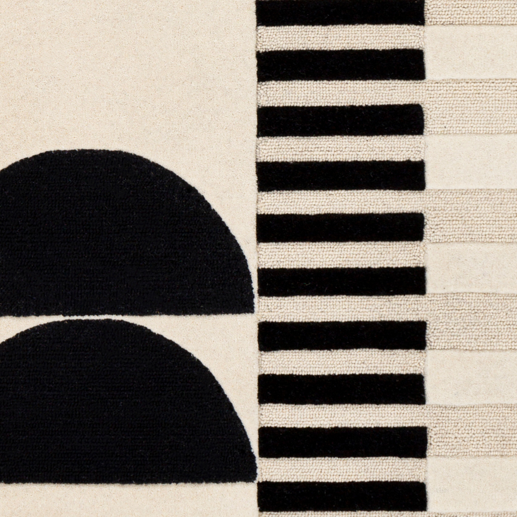 BRONXE 6' X 9' TAUPE & BLACK ART DECO