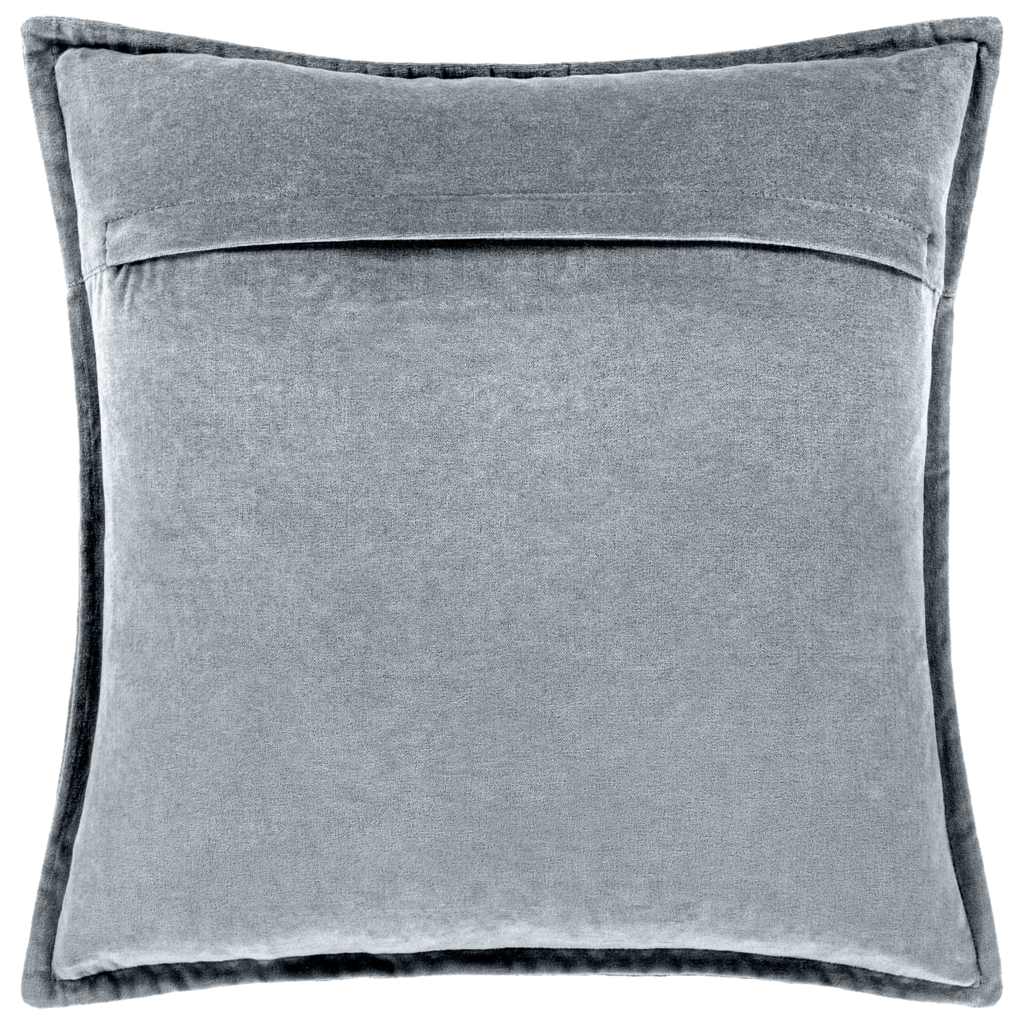 COTTON VELVET DOWN FILLED PILLOW 20" DUSTY BLUE