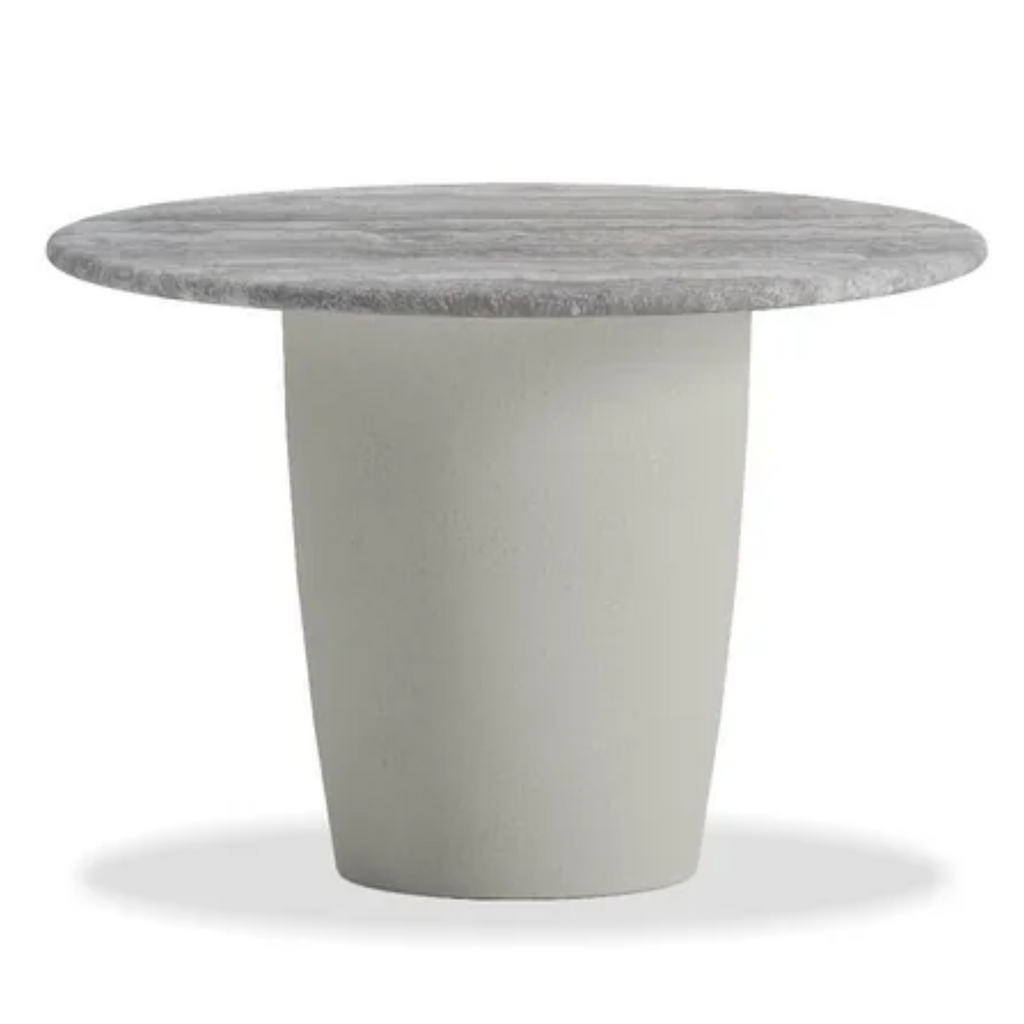 ALBION SIDE TABLE ROUND SHORT TRAVERTINE