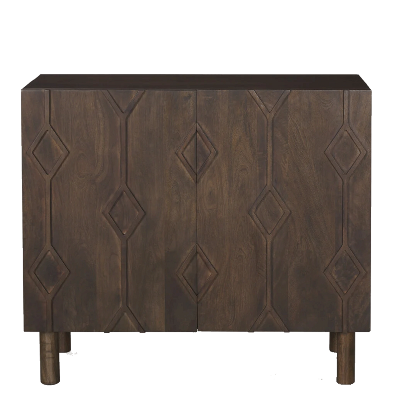 VULCAN 2 DOOR CABINET DARK BROWN